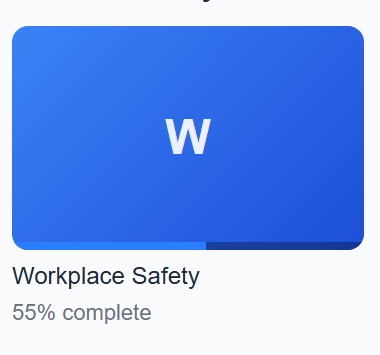 Real ZillionLMS course catalog showing employee training in progress